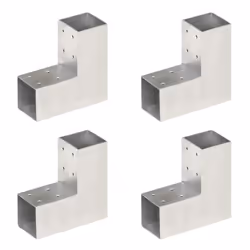 vidaXL 4x Post Connectors L Shape Galvanised Metal 71x71mm Wood Beams Support
