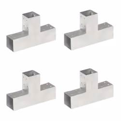 vidaXL 4x Post Connectors T Shape Galvanised Metal 71x71mm Wood Beams Support