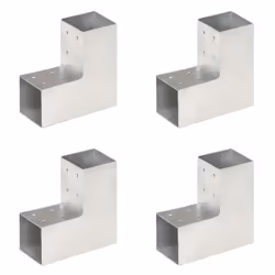 vidaXL 4x Post Connectors L Shape Galvanised Metal 81x81mm Wood Beams Support