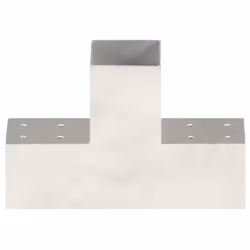 vidaXL 1/4x Post Connectors Galvanised Metal Wood Multi Shapes Multi Sizes - 81 x 81 mm/ 4 pcs, t shape