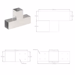 vidaXL 1/4x Post Connectors Galvanised Metal Wood Multi Shapes Multi Sizes - 81 x 81 mm/ 4 pcs, t shape - Additional view 7
