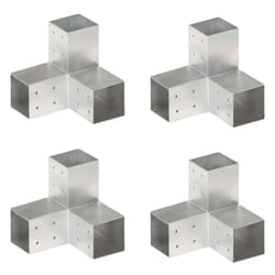 vidaXL 4x Post Connectors Y Shape Galvanised Metal 81x81mm Wood Beams Support