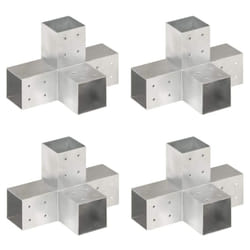 vidaXL 4x Post Connectors X Shape Galvanised Metal 81x81mm Wood Beams Support