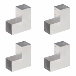 vidaXL 4x Post Connectors L Shape Galvanised Metal 91x91mm Wood Beams Support