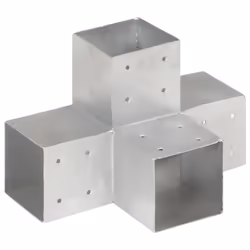 vidaXL 1/4x Post Connectors Galvanised Metal Wood Multi Shapes Multi Sizes - 101 x 101 mm/ 1 pcs, x shape