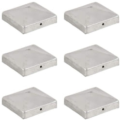vidaXL 6x Pyramid Fence Post Cap Galvanised Metal 91x91mm Fencing Barrier Top