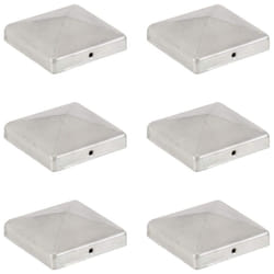 vidaXL 6x Pyramid Fence Post Cap Galvanised Metal 101x101mm Fence Barrier Top