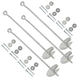 vidaXL 4x Earth Anchors Galvanised Metal Ground Anchor Hardware Accessory