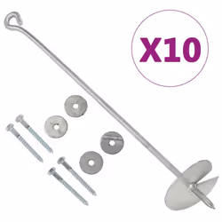 vidaXL 10x Earth Anchors Galvanised Metal Ground Anchor Hardware Accessory