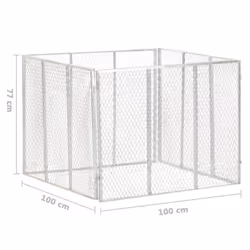 vidaXL Garden Composter 100x100x77 cm Galvanised Iron Compost Bin Waste Box - Additional view 5