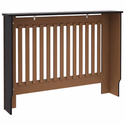 vidaXL Radiator Cover Black MDF Wood Grill Cabinet Heater Shelf Heating Unit - Additional view 4