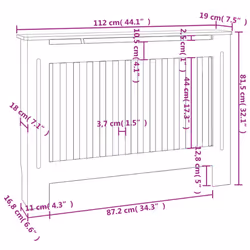 vidaXL Radiator Cover Black MDF Wood Grill Cabinet Heater Shelf Heating Unit - Additional view 7