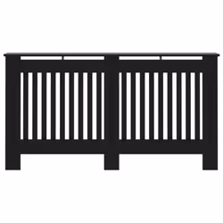 vidaXL Radiator Cover Black MDF Wood Grill Cabinet Heater Shelf Heating Unit