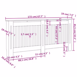 vidaXL Radiator Cover Black MDF Wood Grill Cabinet Heater Shelf Heating Unit - Additional view 7