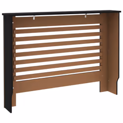 vidaXL Radiator Cover Black MDF Wood Grill Cabinet Heater Shelf Heating Unit - Additional view 4