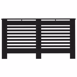 vidaXL Radiator Cover Black MDF Wood Grill Cabinet Heater Shelf Heating Unit - Additional view 2