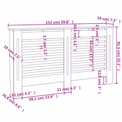 vidaXL Radiator Cover Black MDF Wood Grill Cabinet Heater Shelf Heating Unit - Additional view 3