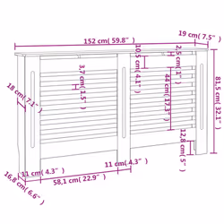 vidaXL Radiator Cover MDF Wood Grill Cabinet Heater Cover Shelf Heating Unit - Additional view 7