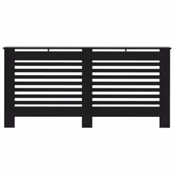 vidaXL Radiator Cover Black MDF Wood Grill Cabinet Heater Shelf Heating Unit