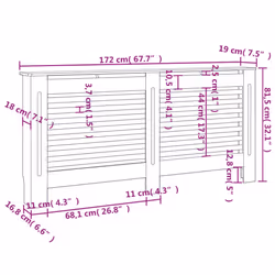 vidaXL Radiator Cover Black MDF Wood Grill Cabinet Heater Shelf Heating Unit - Additional view 7