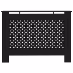 vidaXL Radiator Cover Black MDF Wood Grill Cabinet Heater Shelf Heating Unit