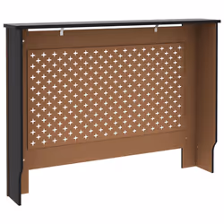 vidaXL Radiator Cover Black MDF Wood Grill Cabinet Heater Shelf Heating Unit - Additional view 4