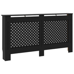vidaXL Radiator Cover Black MDF Wood Grill Cabinet Heater Shelf Heating Unit