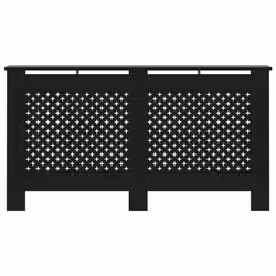 vidaXL Radiator Cover Black MDF Wood Grill Cabinet Heater Shelf Heating Unit