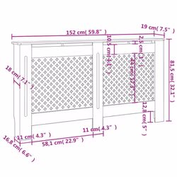 vidaXL Radiator Cover Black MDF Wood Grill Cabinet Heater Shelf Heating Unit