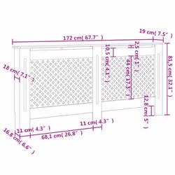 vidaXL Radiator Cover Anthracite MDF Grill Cabinet Heater Shelf Heating Unit - Additional view 7