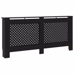 vidaXL Radiator Cover Black MDF Wood Grill Cabinet Heater Shelf Heating Unit