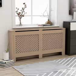 VidaXL Radiator Cover Beige Medium-density fibreboard (MDF)