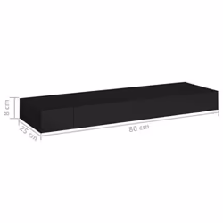 vidaXL Floating Wall Shelf with Drawer Wall Mounted Storage Display Racks - Additional view 7