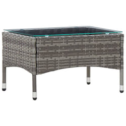 vidaXL Coffee Table Grey Poly Rattan Outdoor Garden Patio Tea Tables Furniture