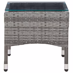 vidaXL Coffee Table Grey Poly Rattan Outdoor Garden Patio Tea Tables Furniture