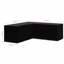 vidaXL Garden Furniture Cover L-Shaped 12 Eyelets 250x90cm Outdoor Covers - Additional view 5