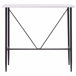 vidaXL 5 Pieces Bar Set Plastic Black Pub Bistro Tables and Chairs Furniture