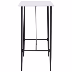 vidaXL 5 Pieces Bar Set Plastic Black Pub Bistro Tables and Chairs Furniture