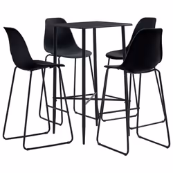 vidaXL 3/5 Piece Bar Set Plastic Pub Bistro Dining Table Chair Multi Colours - 5 piece