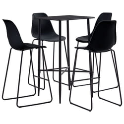 vidaXL 3/5 Piece Bar Set Plastic Pub Bistro Dining Table Chair Multi Colours - 5 piece