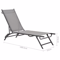 VidaXL 47848 outdoor chair Lounge Steel, Textile Grey - Additional view 8