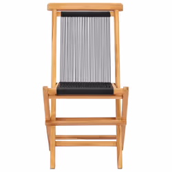 VidaXL 49363 outdoor chair Terrace Polyester, Teak Black