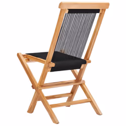 VidaXL 49363 outdoor chair Terrace Polyester, Teak Black - Additional view 4