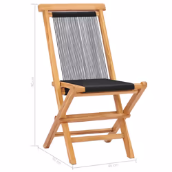 VidaXL 49363 outdoor chair Terrace Polyester, Teak Black - Additional view 6