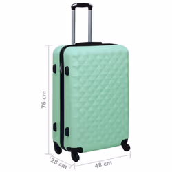 vidaXL Hardcase Trolley Mint ABS Practical Travel Luggage Bag Suitcase Set