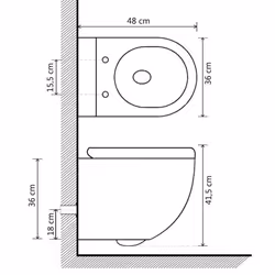vidaXL Wall Hung Rimless Toilet with Bidet Function Ceramic Black Suspended - Additional view 10