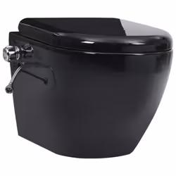vidaXL Wall Hung Rimless Toilet with Bidet Function Ceramic Black Suspended - Additional view 6