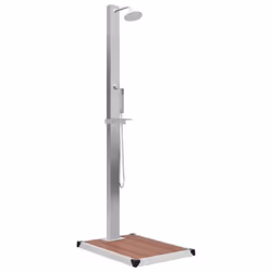 vidaXL Outdoor Shower with Tray WPC Stainless Steel Shower Panels with Bases - Additional view 2