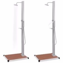 vidaXL Outdoor Shower with Tray WPC Stainless Steel Shower Panels with Bases - Additional view 3