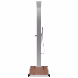 vidaXL Outdoor Shower with Tray WPC Stainless Steel Shower Panels with Bases
